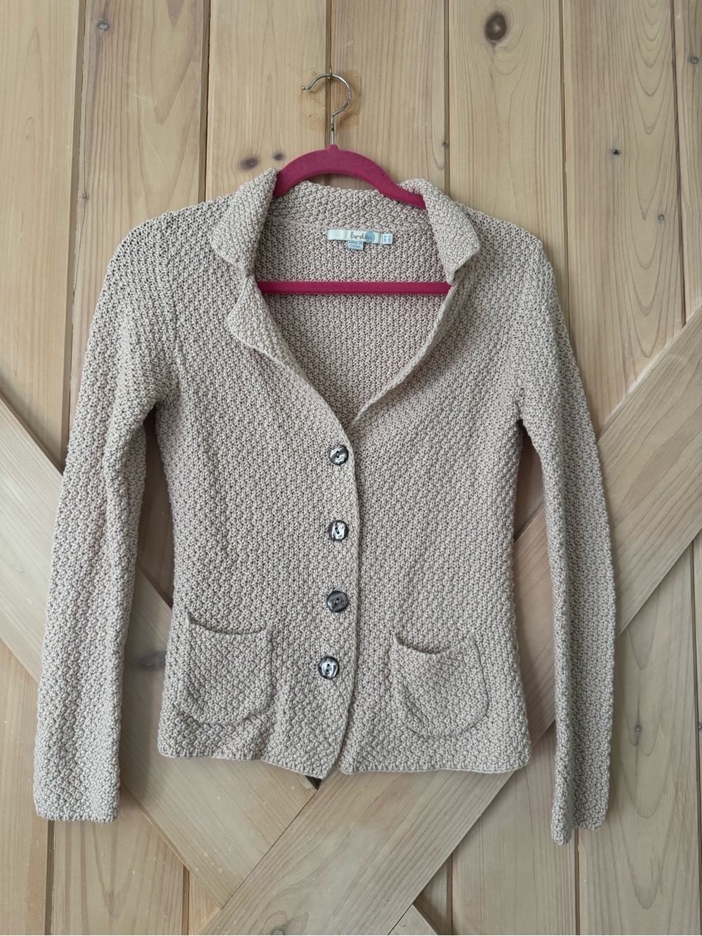 BODEN Beige Cream Cardigan 100% Cotton Button Front Sweater Women's Size US4